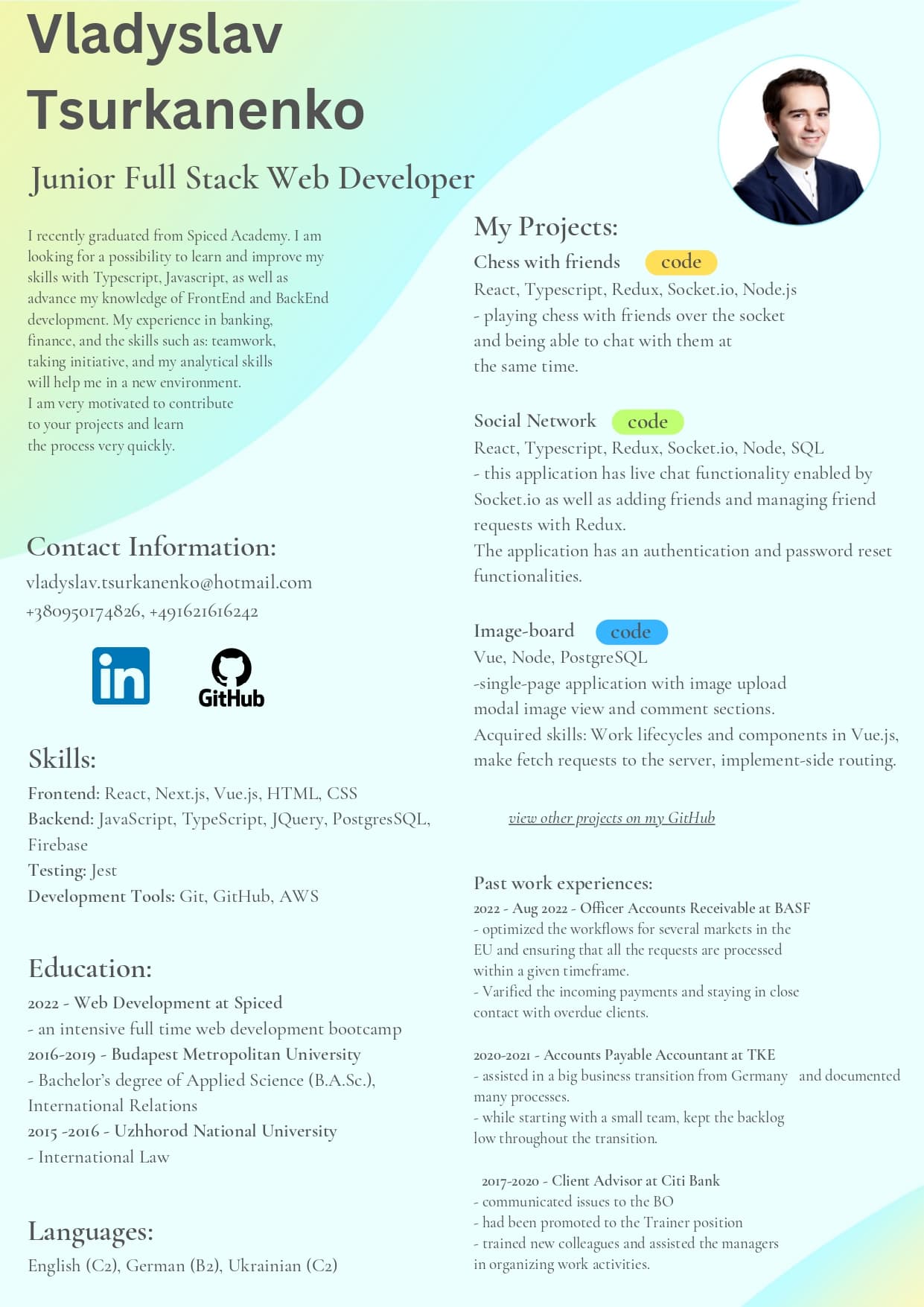 Resume preview